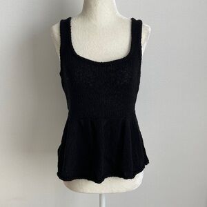 Old Navy Sleeveless Textured Peplum-Hem Sweater Black Jack in Small